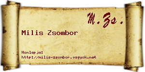 Milis Zsombor névjegykártya
